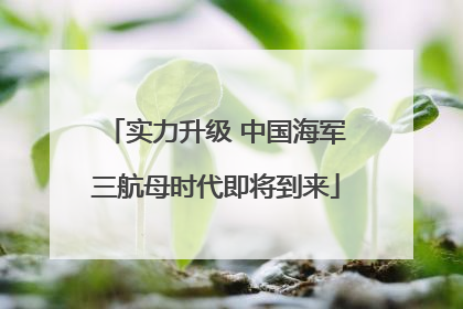 实力升级 中国海军三航母时代即将到来