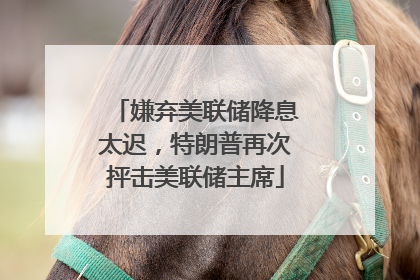 嫌弃美联储降息太迟，特朗普再次抨击美联储主席