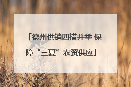 德州供销四措并举 保障“三夏”农资供应