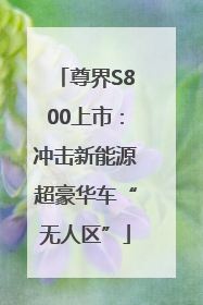 尊界S800上市：冲击新能源超豪华车“无人区”