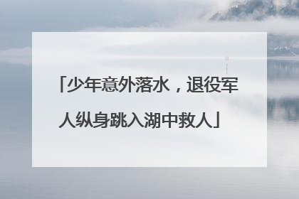 少年意外落水，退役军人纵身跳入湖中救人