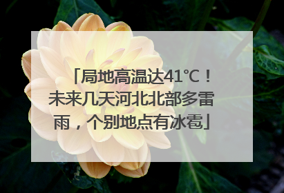 局地高温达41℃！未来几天河北北部多雷雨，个别地点有冰雹