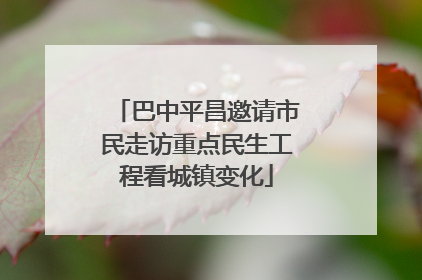 巴中平昌邀请市民走访重点民生工程看城镇变化