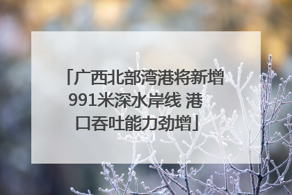 广西北部湾港将新增991米深水岸线 港口吞吐能力劲增