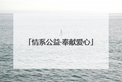 情系公益·奉献爱心