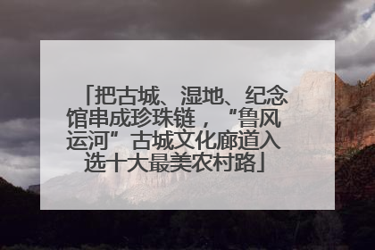 把古城、湿地、纪念馆串成珍珠链，“鲁风运河”古城文化廊道入选十大最美农村路