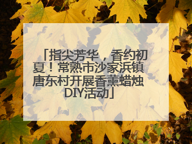指尖芳华，香约初夏！常熟市沙家浜镇唐东村开展香薰蜡烛DIY活动