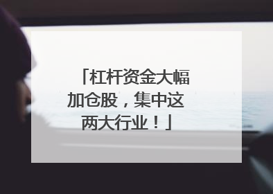 杠杆资金大幅加仓股，集中这两大行业！