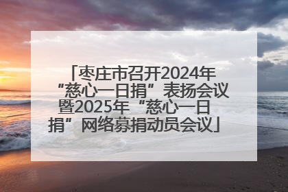 枣庄市召开2024年“慈心一日捐”表扬会议暨2025年“慈心一日捐”网络募捐动员会议