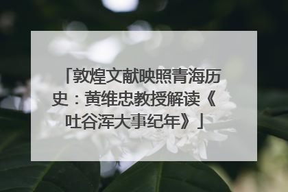 敦煌文献映照青海历史：黄维忠教授解读《吐谷浑大事纪年》