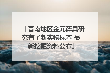 晋南地区金元葬具研究有了新实物标本 最新挖掘资料公布