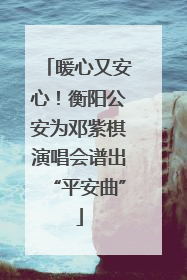 暖心又安心！衡阳公安为邓紫棋演唱会谱出“平安曲”