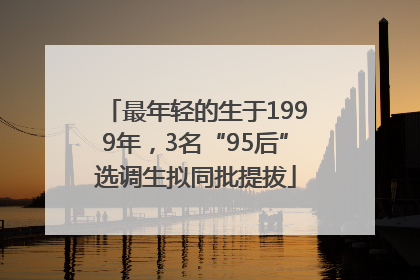 最年轻的生于1999年，3名“95后”选调生拟同批提拔