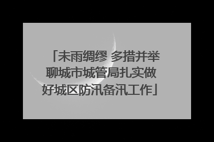 未雨绸缪 多措并举 聊城市城管局扎实做好城区防汛备汛工作