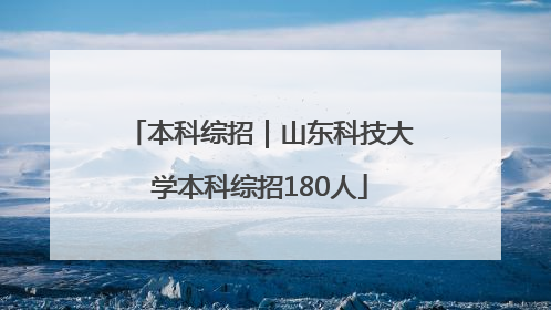 本科综招｜山东科技大学本科综招180人
