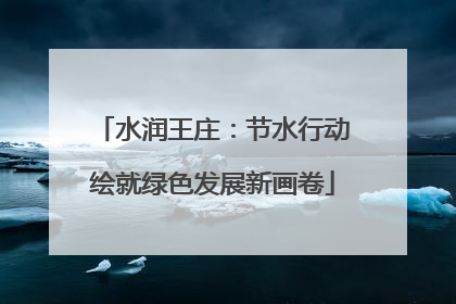 水润王庄：节水行动绘就绿色发展新画卷