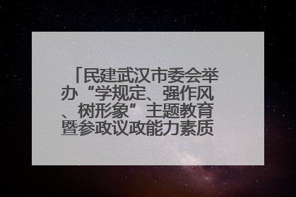 民建武汉市委会举办“学规定、强作风、树形象”主题教育暨参政议政能力素质提升培训班