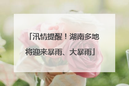 汛情提醒！湖南多地将迎来暴雨、大暴雨