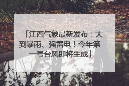 江西气象最新发布：大到暴雨、强雷电！今年第一号台风即将生成