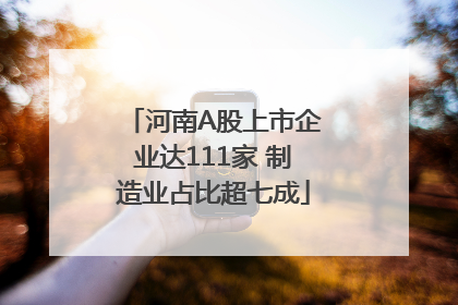 河南A股上市企业达111家 制造业占比超七成