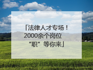 法律人才专场！2000余个岗位“职”等你来