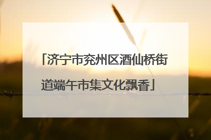 济宁市兖州区酒仙桥街道端午市集文化飘香