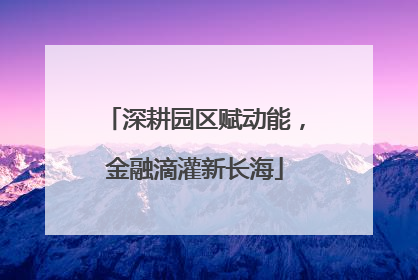 深耕园区赋动能，金融滴灌新长海