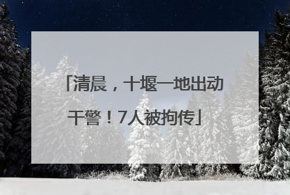 清晨，十堰一地出动干警！7人被拘传
