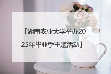 湖南农业大学举办2025年毕业季主题活动