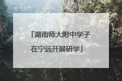 湖南师大附中学子在宁远开展研学