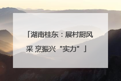 湖南桂东：展村厨风采 烹振兴“实力”