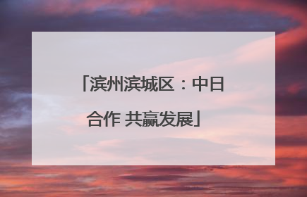 滨州滨城区：中日合作 共赢发展
