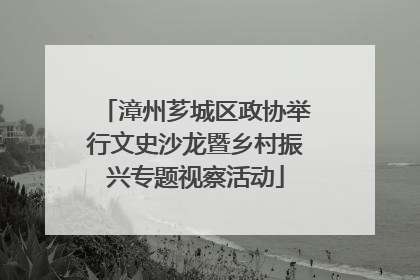 漳州芗城区政协举行文史沙龙暨乡村振兴专题视察活动