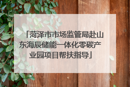 菏泽市市场监管局赴山东海辰储能一体化零碳产业园项目帮扶指导