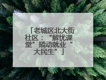 老城区北大街社区：“解忧课堂”撬动就业“大民生”