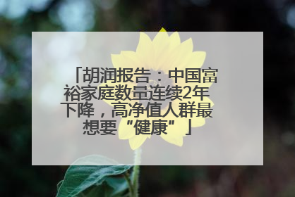 胡润报告：中国富裕家庭数量连续2年下降，高净值人群最想要“健康”