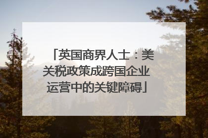 英国商界人士：美关税政策成跨国企业运营中的关键障碍