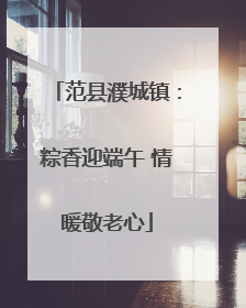 范县濮城镇：粽香迎端午 情暖敬老心