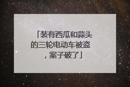 装有西瓜和蒜头的三轮电动车被盗，案子破了