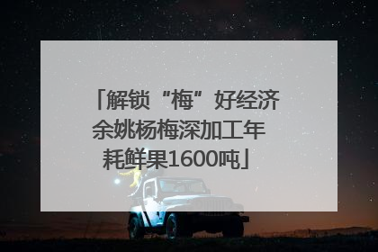 解锁“梅”好经济 余姚杨梅深加工年耗鲜果1600吨