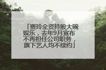 贾玲全资持股大碗娱乐，去年9月宣布不再担任公司职务，旗下艺人均不续约