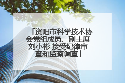 资阳市科学技术协会党组成员、副主席刘小彬 接受纪律审查和监察调查