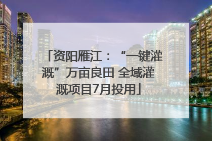 资阳雁江：“一键灌溉”万亩良田 全域灌溉项目7月投用