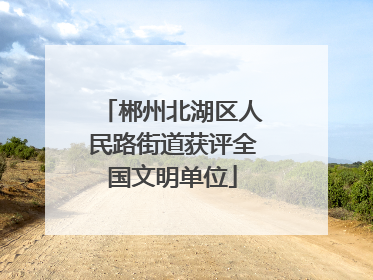 郴州北湖区人民路街道获评全国文明单位