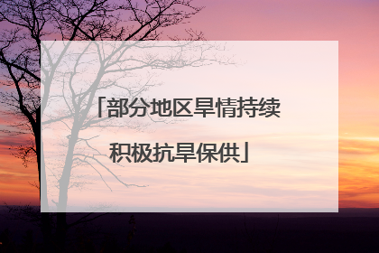 部分地区旱情持续 积极抗旱保供