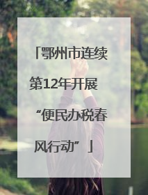 鄂州市连续第12年开展“便民办税春风行动”