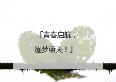 青春启航，逐梦蓝天！