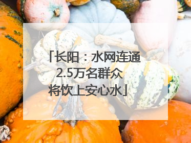 长阳：水网连通 2.5万名群众将饮上安心水