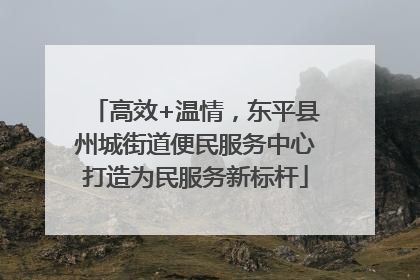 高效+温情，东平县州城街道便民服务中心打造为民服务新标杆