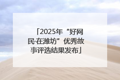 2025年“好网民·在潍坊”优秀故事评选结果发布
